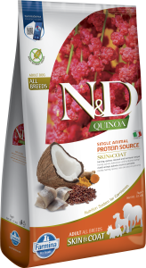 Farmina - N&D Quinoa Canine Adult Skin&Coat Medium & Maxi Hareng & Noix de coco